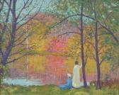 RAAB George Two Figures By A River RAAB George Two Figures By A River