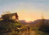 RAFFALT Ignaz Open Landscape With Horses In The Evening Light RAFFALT Ignaz Open Landscape With Horses In The Evening Light