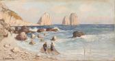 RAIMONDI Edoardo Paesaggio Di Mare Con Coppia Di Pescatori RAIMONDI Edoardo Paesaggio Di Mare Con Coppia Di Pescatori