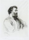 RAJON Paul A. Portrait Of Frederic Lord Leighton RAJON Paul A. Portrait Of Frederic Lord Leighton