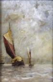 Randal D. C. Study Of Sailboats Off A Coastline Randal D. C. Study Of Sailboats Off A Coastline
