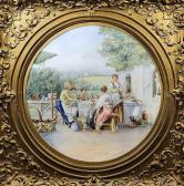 RANDALL William Figures On A Terrace Overlooking A Landscape RANDALL William Figures On A Terrace Overlooking A Landscape