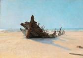 RASMUSSEN HEDEGAARD J. Shipwreck On A Beach In Jutland RASMUSSEN HEDEGAARD J. Shipwreck On A Beach In Jutland