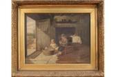 REEVES Claude Children Playing With Toy Boats In A Cottage Interior REEVES Claude Children Playing With Toy Boats In A Cottage Interior