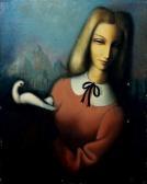 REICHMANN Lewis Sam Jeune Femme À La Colombe REICHMANN Lewis Sam Jeune Femme À La Colombe