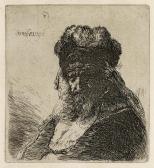 REMBRANDT Bearded Old Man In A High Fur Cap, With Eyes Closed REMBRANDT Bearded Old Man In A High Fur Cap, With Eyes Closed