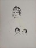 RENOIR Pierre-Auguste Trois Esquisses De Visage, Gabrielle RENOIR Pierre-Auguste Trois Esquisses De Visage, Gabrielle