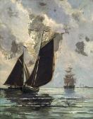 RETTICH Karl Lorenz Segler Vor Hiddensee RETTICH Karl Lorenz Segler Vor Hiddensee