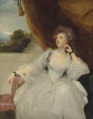reynolds joshua Portrait Of Elizabeth Falconer, Mrs. Stanhope, As Contemplation, Three-quarter-length, In A White Satin Dress, Before A Draped Curtain reynolds joshua Portrait Of Elizabeth Falconer, Mrs. Stanhope, As Contemplation, Three-quarter-length, In A White Satin Dress, Before A Draped Curtain