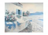 REYNOLDS Lee Impressionistic Rendering Of White Washed Grecian Style REYNOLDS Lee Impressionistic Rendering Of White Washed Grecian Style