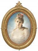 REYZNER Mieczyslaw Portrait Einer Jungen Frau Brustbild Einer Jungen Dame Mit Einem Transparenten REYZNER Mieczyslaw Portrait Einer Jungen Frau Brustbild Einer Jungen Dame Mit Einem Transparenten
