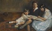 RICHARDSON Mary Curtis Three Children Reading RICHARDSON Mary Curtis Three Children Reading
