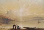 RICHARDSON Thomas Miles II "the Drachenfels On The Rhine", A River Landscape With Figures In The Foreground RICHARDSON Thomas Miles II "the Drachenfels On The Rhine", A River Landscape With Figures In The Foreground