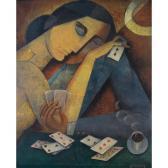 RICHTER Aurel Jeune Femme Aux Cartes RICHTER Aurel Jeune Femme Aux Cartes