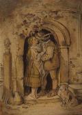 RICHTER Robert Ludwig A Young Couple Standing In A Doorway RICHTER Robert Ludwig A Young Couple Standing In A Doorway