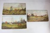 RIDEOUT philip h. Three Hunting Scenes Of Figures On Horseback With Dogs RIDEOUT philip h. Three Hunting Scenes Of Figures On Horseback With Dogs
