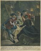 RIDINGER Johann Elias Gruppe Von Zwei Verliebten Spaniern Und Zwei Frauen Im Garten Bei Abendlicht RIDINGER Johann Elias Gruppe Von Zwei Verliebten Spaniern Und Zwei Frauen Im Garten Bei Abendlicht