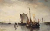 RIEGEN Nicholaas A River Landscape With Vessels In An Estuary RIEGEN Nicholaas A River Landscape With Vessels In An Estuary
