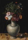 RING Ludger Tom II Still Life With Wild Roses, Peonies And Other Flowers In A White Earthenware Vase RING Ludger Tom II Still Life With Wild Roses, Peonies And Other Flowers In A White Earthenware Vase