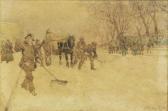 RISCHGITZ Edouard Clearing The Snow RISCHGITZ Edouard Clearing The Snow