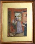 RITCHIE John A Woman Washing Pans In A Kitchen RITCHIE John A Woman Washing Pans In A Kitchen