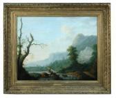 RITTER G. Mountainous Landscape With Goatherds And Goats RITTER G. Mountainous Landscape With Goatherds And Goats