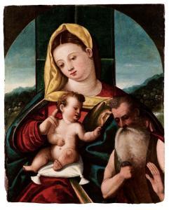 Francesco Rizzo De Santacroce - Madonna e Criança com São Jerônimo