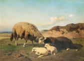 ROBBE Louis Two Sheep With Lambs ROBBE Louis Two Sheep With Lambs