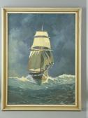 ROBERTS GWILYM The Schooner 'nymph, Pwllheli' In Rough Seas ROBERTS GWILYM The Schooner 'nymph, Pwllheli' In Rough Seas