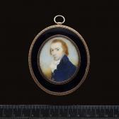 ROBERTSON Walter A Young Gentleman, Wearing Blue Coat With Brass Buttons And Tied White Cravat With Tassels. ROBERTSON Walter A Young Gentleman, Wearing Blue Coat With Brass Buttons And Tied White Cravat With Tassels.
