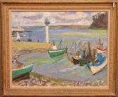 ROCHER Georges Harbor Scene ROCHER Georges Harbor Scene