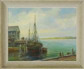 ROGERS Wendell M. Harbor Scene With Docked Fishing Boats ROGERS Wendell M. Harbor Scene With Docked Fishing Boats