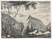 ROGHMAN Roeland Rocky Landscape With Cross And Shepherd ROGHMAN Roeland Rocky Landscape With Cross And Shepherd