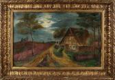 Rohreich A. Landscape With Timbered House At Moonlight Rohreich A. Landscape With Timbered House At Moonlight
