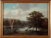 ROLLAND Auguste Cerf Et Biches Au Bord D'un Étang ROLLAND Auguste Cerf Et Biches Au Bord D'un Étang