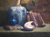 ROLLINSON Sunderland Still Lifes Of Ceramics Books And A Shell ROLLINSON Sunderland Still Lifes Of Ceramics Books And A Shell