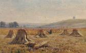 ROLT Vivian Haymaking, Figures In A Field By Haystacks With A Windmill In The Distance ROLT Vivian Haymaking, Figures In A Field By Haystacks With A Windmill In The Distance