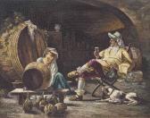 ROMAN SCHOOL A Maiden Serving Wine To A Cavalier ROMAN SCHOOL A Maiden Serving Wine To A Cavalier