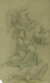 Roman School Saint Francis With An Angel Roman School Saint Francis With An Angel
