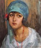 Romanaţi Gheorghe Teodorescu Young Peasant Girl With Red Beads Romanaţi Gheorghe Teodorescu Young Peasant Girl With Red Beads