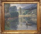 ROMANET Ernest Victor Barque Grise Sur La Moselle ROMANET Ernest Victor Barque Grise Sur La Moselle