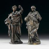 ROMANI Domenico Antonio Of Roman Gilt Bronze Allegorical Female Figures, 17th Century ROMANI Domenico Antonio Of Roman Gilt Bronze Allegorical Female Figures, 17th Century
