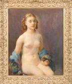 ROMANOVSKY Dimitri Seated Nude Withblue Shawl ROMANOVSKY Dimitri Seated Nude Withblue Shawl
