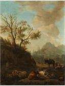 ROMEYN Willem Landschaft Mit Rindern Und Esel ROMEYN Willem Landschaft Mit Rindern Und Esel