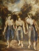 ROMITI Romano "tre Figure" 1929 Olio Su Tela Firmato E Datato In Alto A Destra. In Cornice ROMITI Romano "tre Figure" 1929 Olio Su Tela Firmato E Datato In Alto A Destra. In Cornice