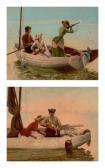 RONAY C. Élégantes Chassant Le Canard Dans Une Lagune Et Élégantes À La Pêche RONAY C. Élégantes Chassant Le Canard Dans Une Lagune Et Élégantes À La Pêche