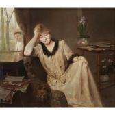 RONDEL Henri Portrait Of A Woman In An Elegant Interior RONDEL Henri Portrait Of A Woman In An Elegant Interior