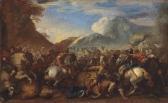 ROSA Salvator A Cavalry Battle Scene In A Mountainous Landscape ROSA Salvator A Cavalry Battle Scene In A Mountainous Landscape