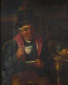 ROSELAND Harry Herman Portrait Of A Man In An Interior Drinking Tea ROSELAND Harry Herman Portrait Of A Man In An Interior Drinking Tea