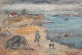 ROSENFELD Edward Coastal Scene With Figures ROSENFELD Edward Coastal Scene With Figures